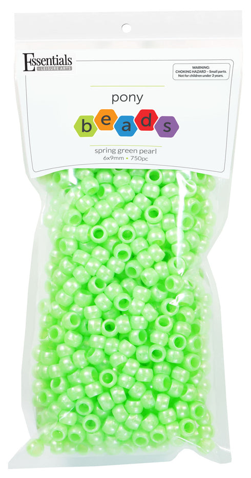 **Pearl Spring Green Pony Bead